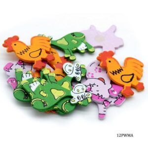 Wooden Mix Animal Cut Out 12pcs 12PWMA
