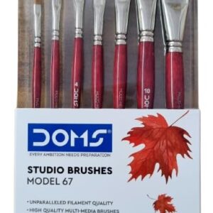 DOMS Studio Brushes Set of 7 Flat Brushes(No. 1,2,4,6,8,10,12)