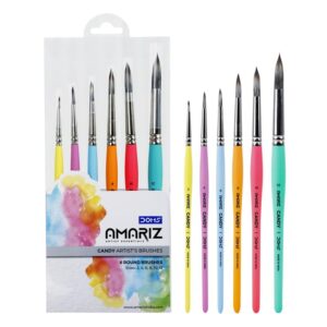 DOMS Candy Artist’s Brush Set of 6 - 2, 4, 6, 8, 10, 12