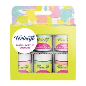 Fevicryl Multi Surface Pastel Acrylic Colours Kit 6 Shades X 15Ml
