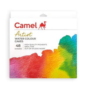 Camel Artist Water Colour Cakes Set - Pack of 48 Shades with Brush
