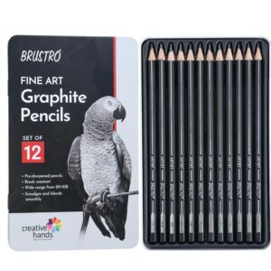 BRUSTRO Artists Fineart Graphite Pencil Set of 12 (10B-2H)