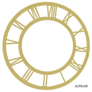 Acrylic Clock Frame Roman Nos Gold 10Inch ACFR100