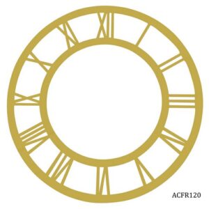 Acrylic Clock Frame Roman Nos Gold 12Inch ACFR120
