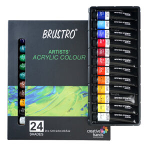 BRUSTRO Acrylic Paint colour set | Set of 24 Colours X 12ml Tubes