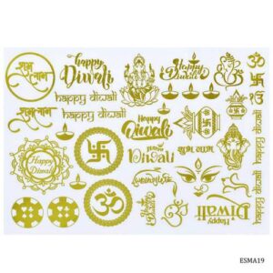 EP Sticker Metal Swastik Om Diwali Plan Card ESMA19