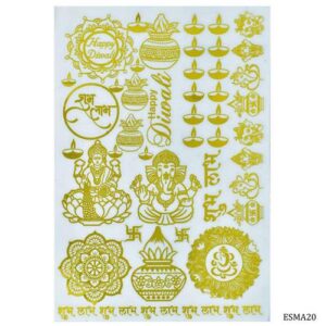 EP Sticker Metal Laxmi Ganesh Shubh Labh Design ESMA20