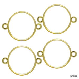 Jags Diy Bracelet Bezel 4Pcs Gold Round JDBG01