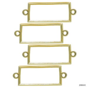 Jags Diy Bracelet Bezel 4Pcs Gold Rectangle JDBG02