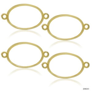 Jags Diy Bracelet Bezel 4Pcs Gold Ovel JDBG03