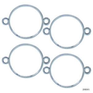 Jags Diy Bracelet Bezel 4Pcs Silver Round JDBS01
