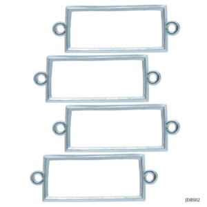 Jags Diy Bracelet Bezel 4Pcs Silver Rectangle JDBS02