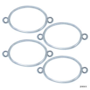 Jags Diy Bracelet Bezel 4Pcs Silver Ovel JDBS03