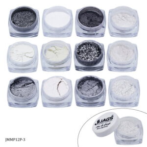 Jags Mica Powder Silver Shade 12 Pcs Set (12Gms) JMMP12P-3