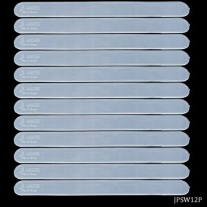 Jags Plastic Stick White 12Pcs Set JPSW12P