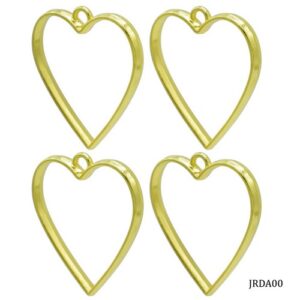 Diy Metal Imitation 4Pcs Gold Heart JRDA00