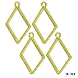 Diy Metal Imitation 4Pcs Gold Rhombus JRDA04