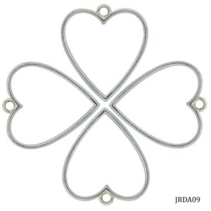 Diy Metal Imitation 4Pcs Silver Heart JRDA09