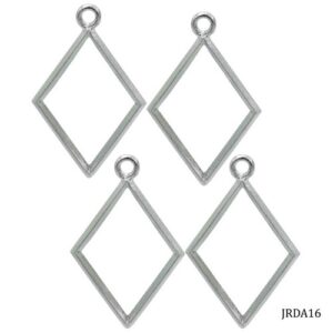 Diy Metal Imitation 4Pcs Silver Rhombus JRDA16