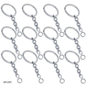 Key Chain Fitting Silver 12Pcs KF12PC
