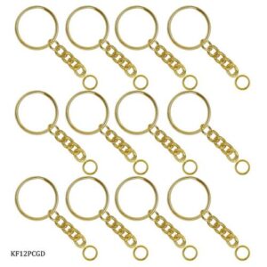 Key Chain Fitting Gold 12Pcs KF12PCGD