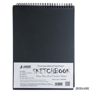 Jags Black Sketch Book A4 100Pgs 120Gsm
