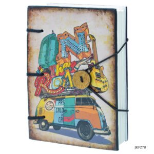 Handmade Note Book On The Road Bus Trip 7X5