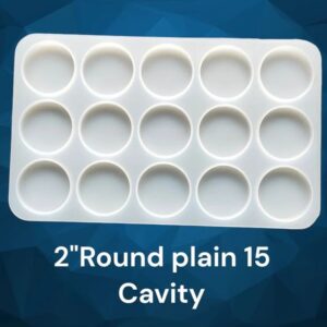 Silicone 15 Cavity keychain Mould 2 inch Round, For Resin Art Mould Without Hole
