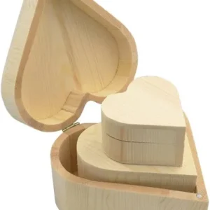 Heart Shape Wooden Box ( 3 pcs Set )