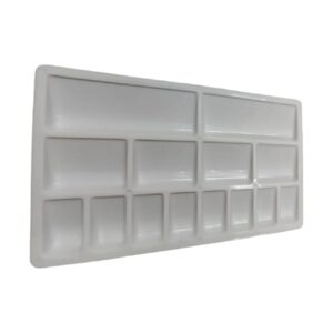 Khyati Airtight Color Mixing Plate Small Rectangular,14 Color compartments (Single Pack)
