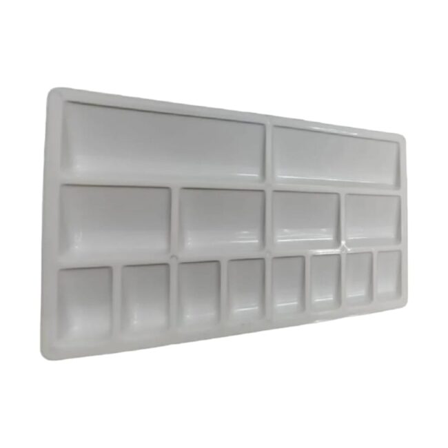 2 image-Khyati Airtight Color Mixing Plate Small Rectangular A036, 14 Color compartments (Single Pack)-1541