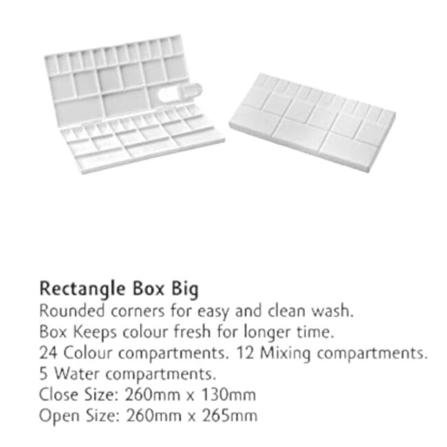 2 image-Khyati Rectangle Box Big Colour Mixing PalettePlate (A040), 24 Color compartments (Single Pack)-1544