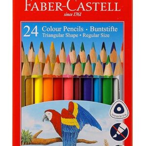 Faber-Castell Triangular Colour Pencils - Pack of 24 (Assorted)