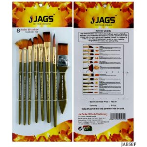 Jags Artist Brushes Synthetic Hair 8pcs Set