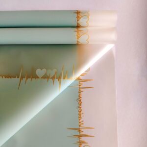 Bouquet Paper –  Pastel Mint Green With Heart Border