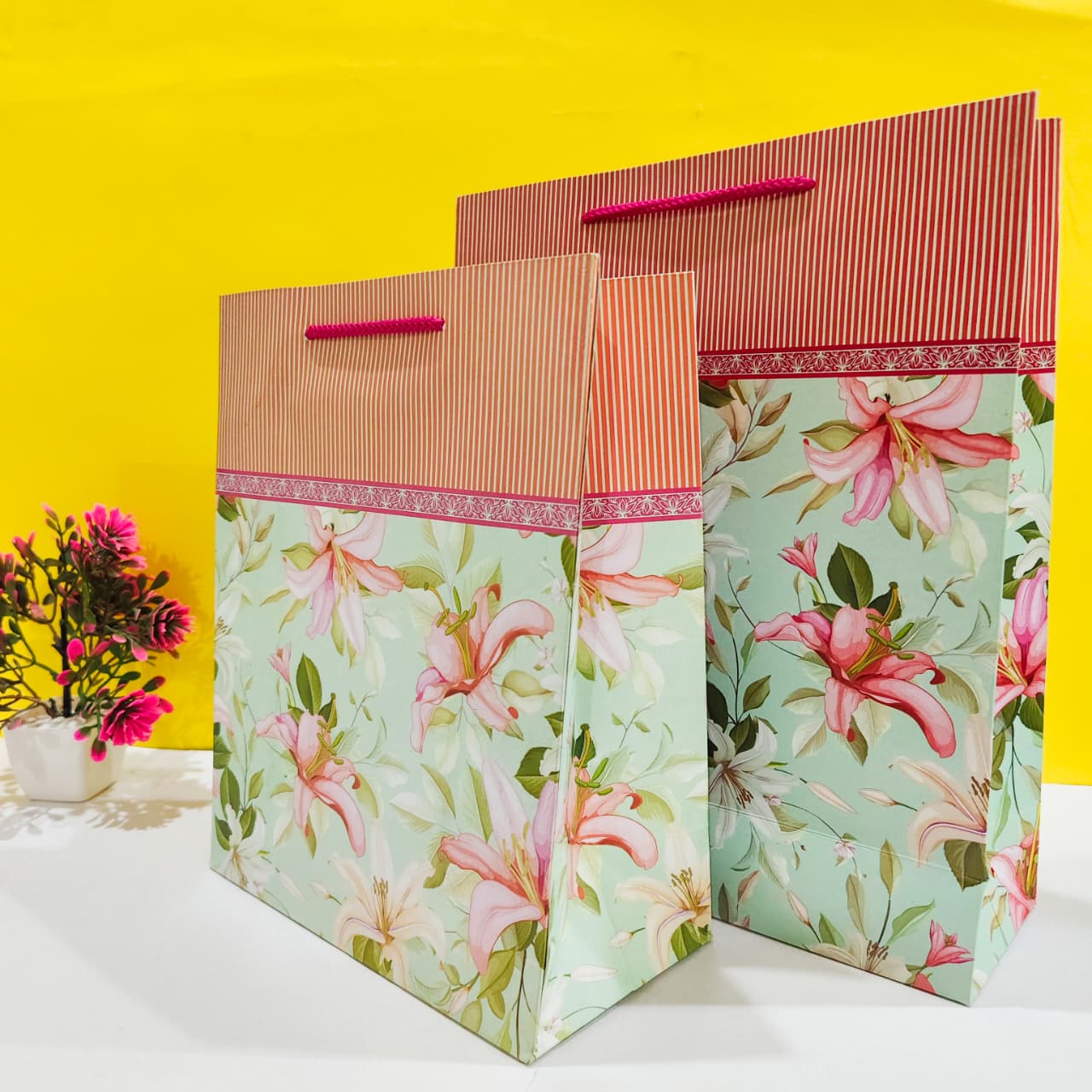 Mint Green Floral Twin Bags
