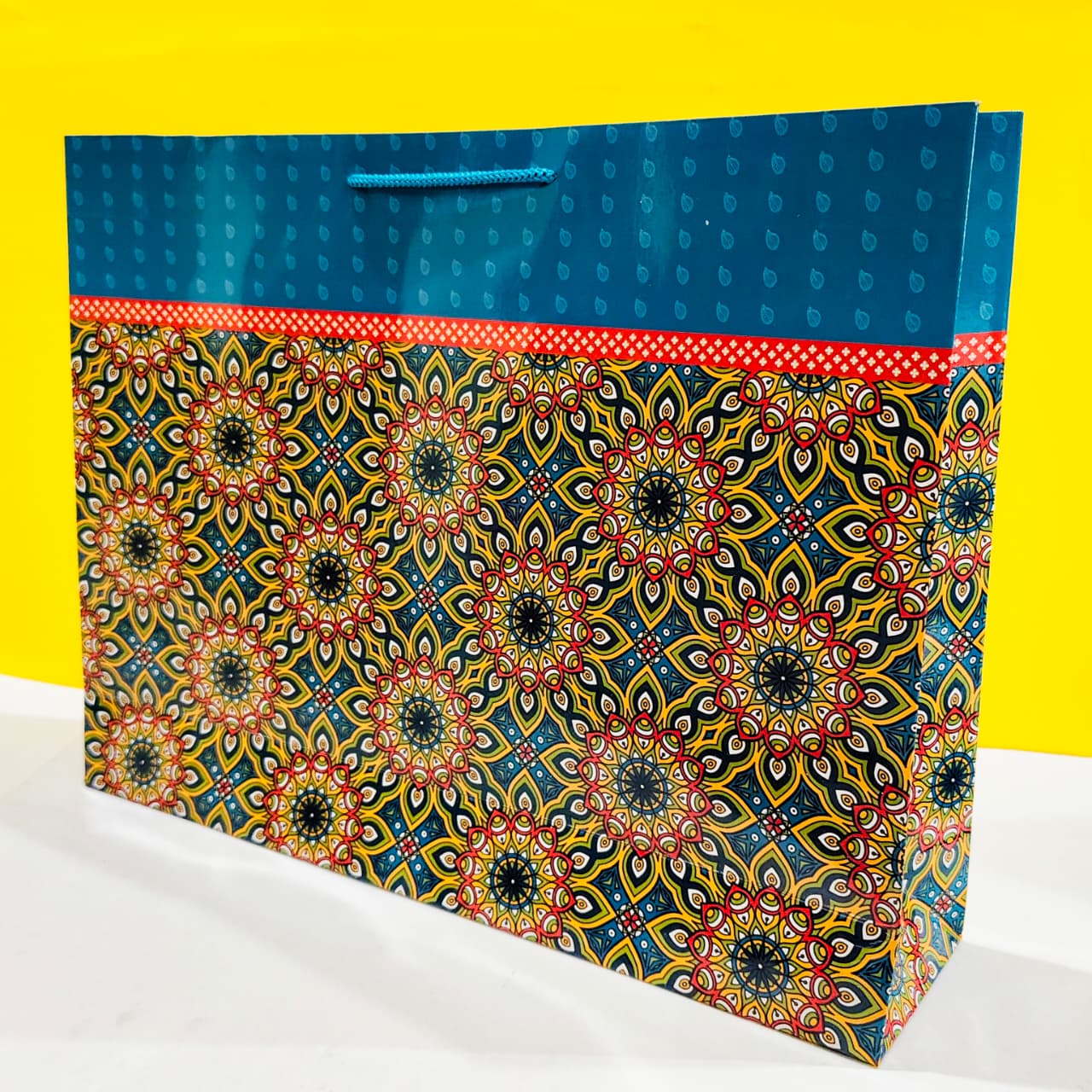 Teal Mandala Print Gift Bag